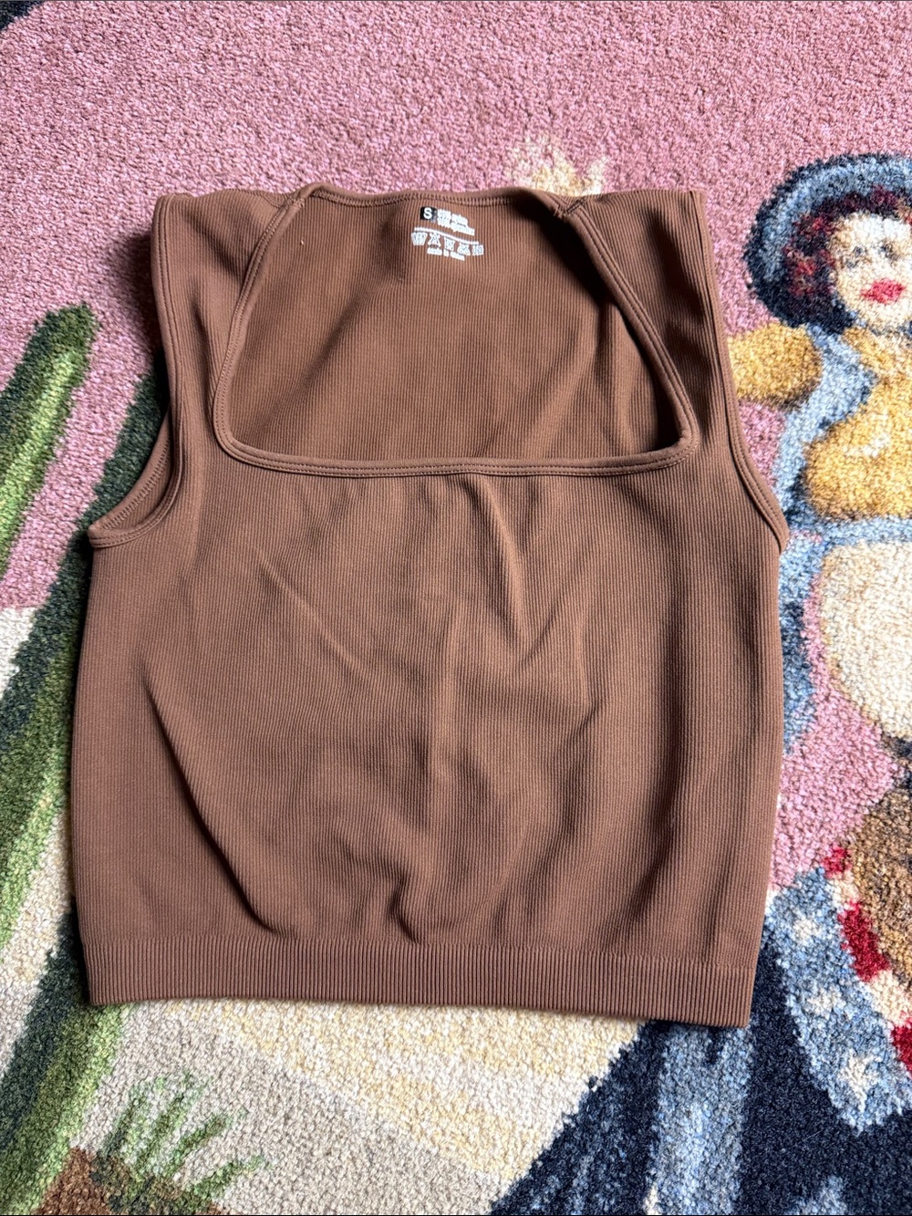 CROP TOP BROWN SPANDEX